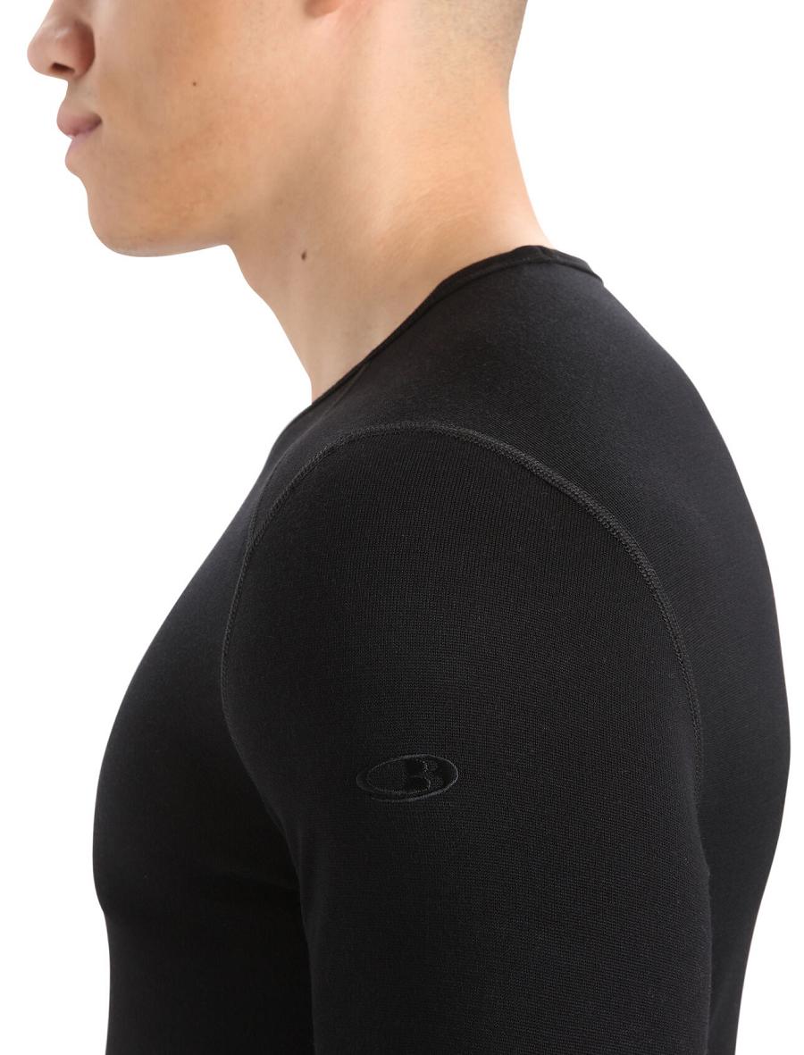 Icebreaker Merino 260 Tech Long Sleeve Crewe Thermal Top Miesten Base Layers Mustat | FI 1398CTVE